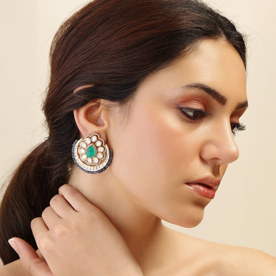 Amber Scrollwork Stud Earrings - Image 3