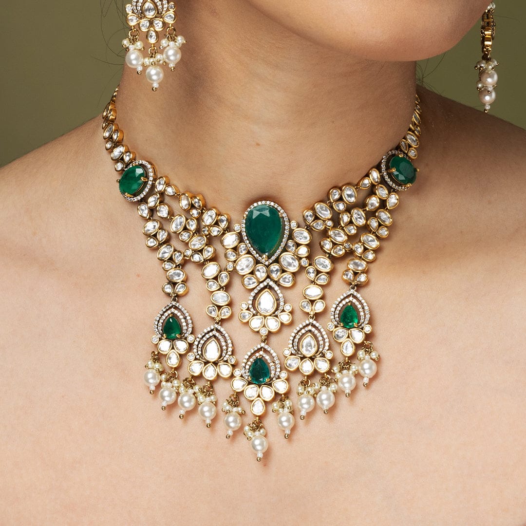 Antique Golden Plated Necklace Set