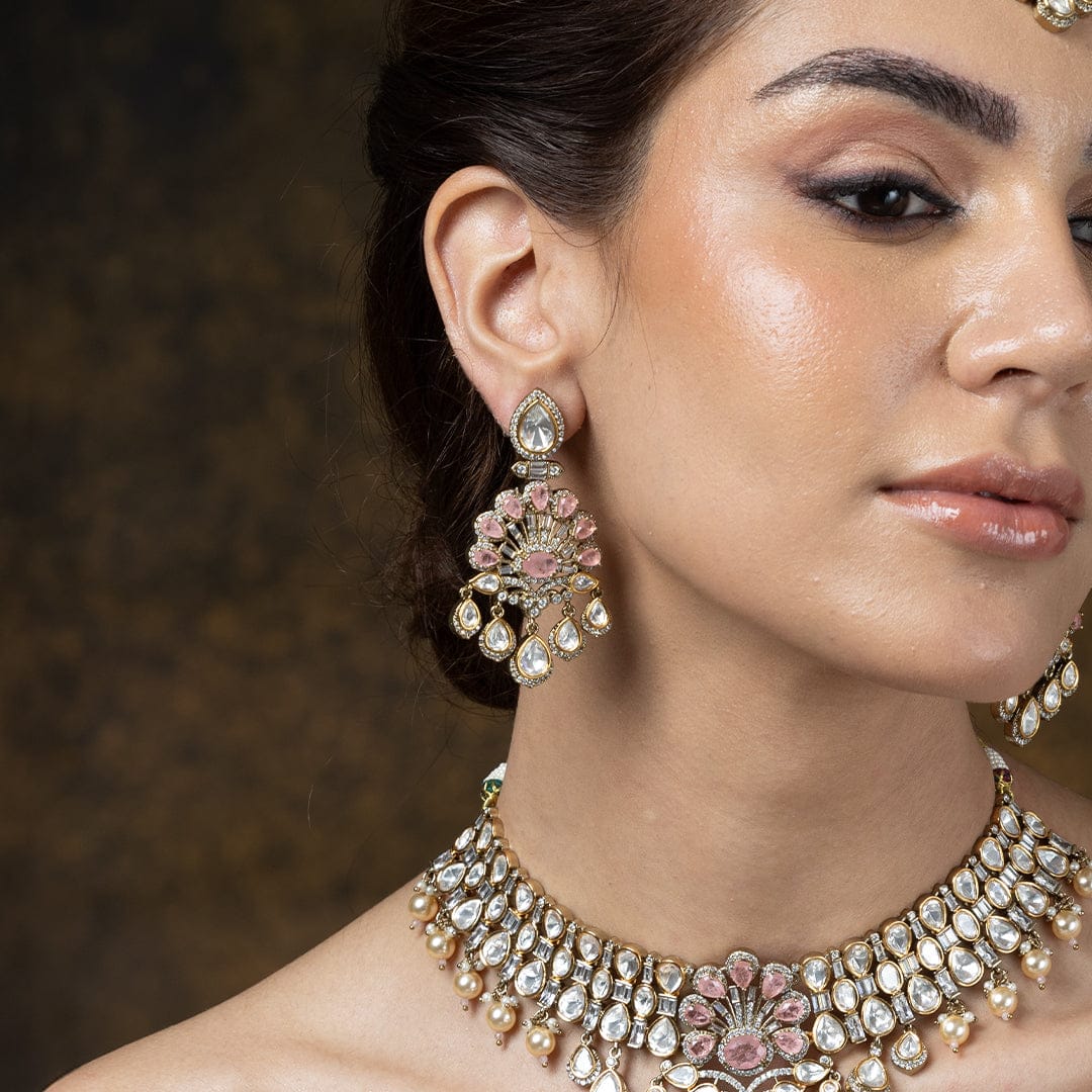 Baby pink & Pearl Necklace Set - Image 5