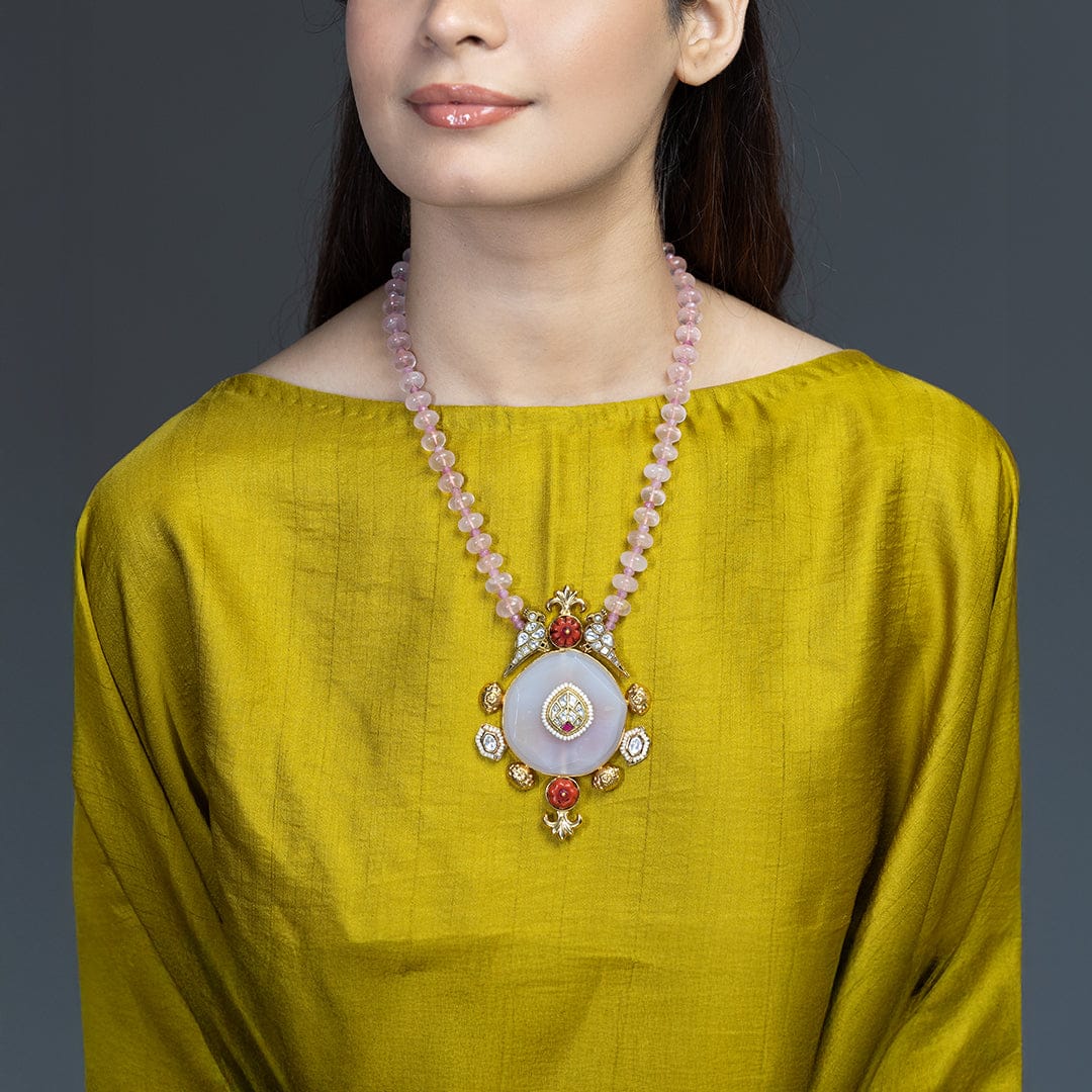 Blush Rose Medallion Necklace - Image 2