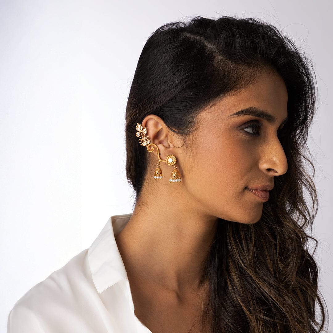 Classic Earwrap Jhumka Earrings - Image 2