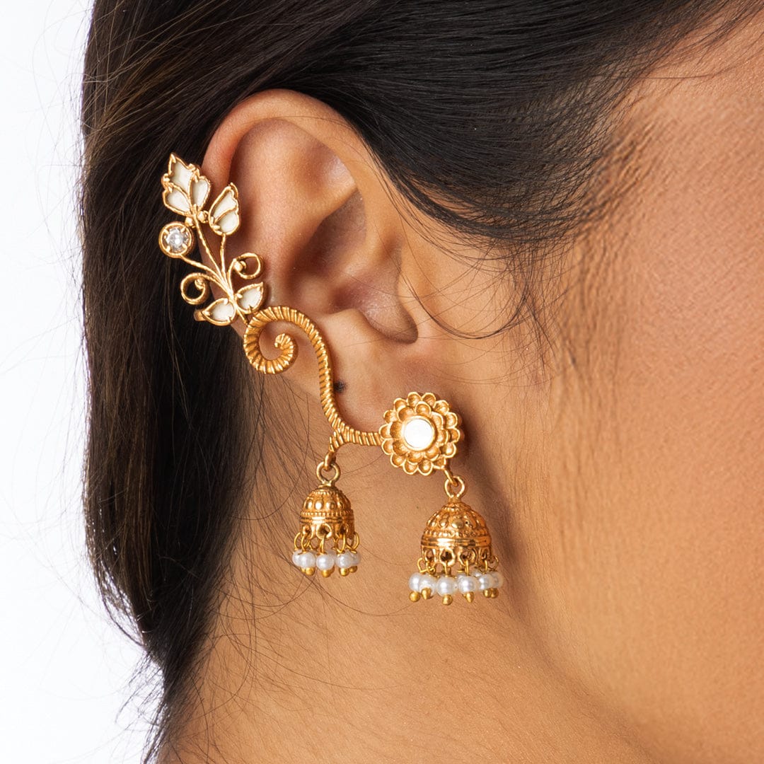 Classic Earwrap Jhumka Earrings - Image 3