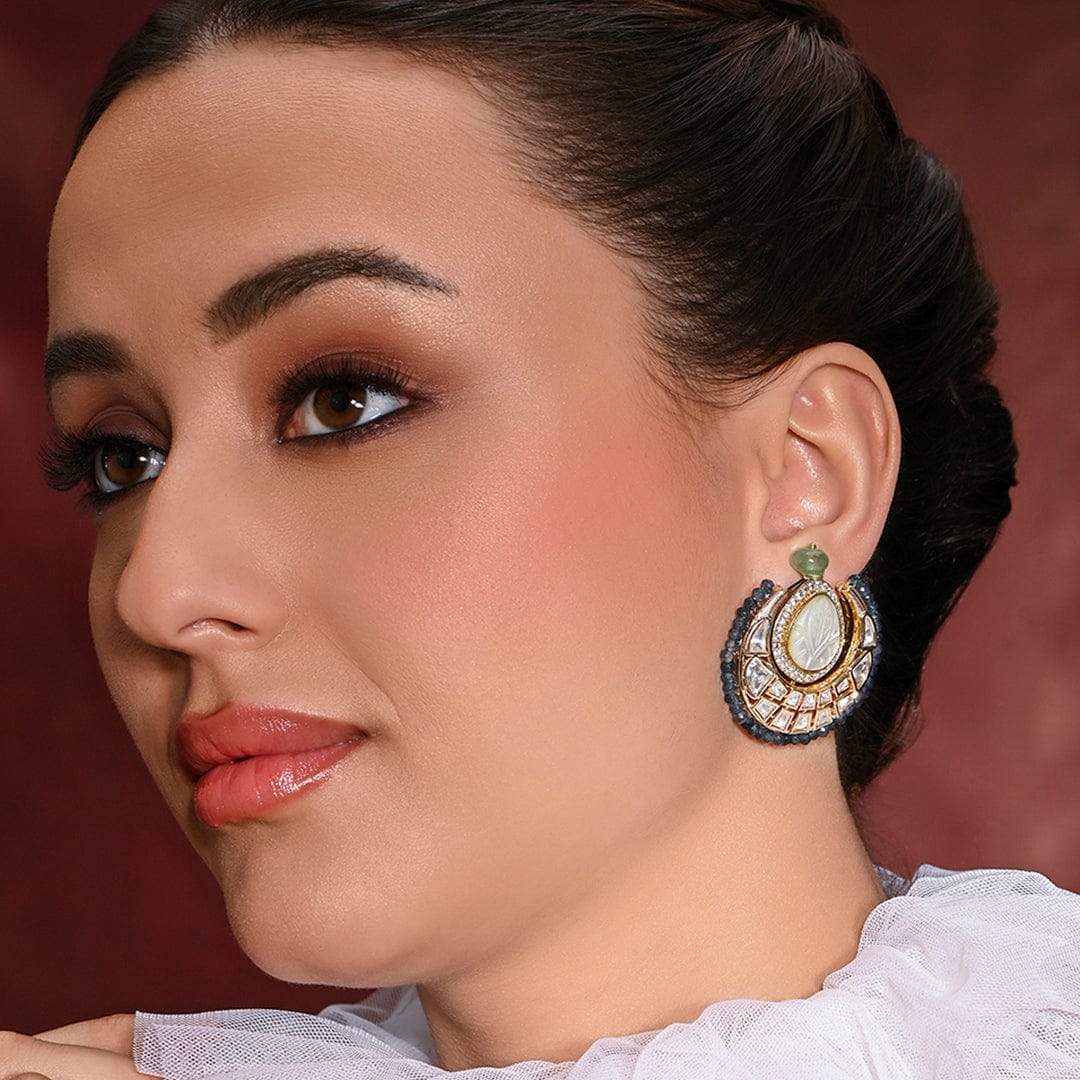 Classy Blue Stud Earrings - Image 2