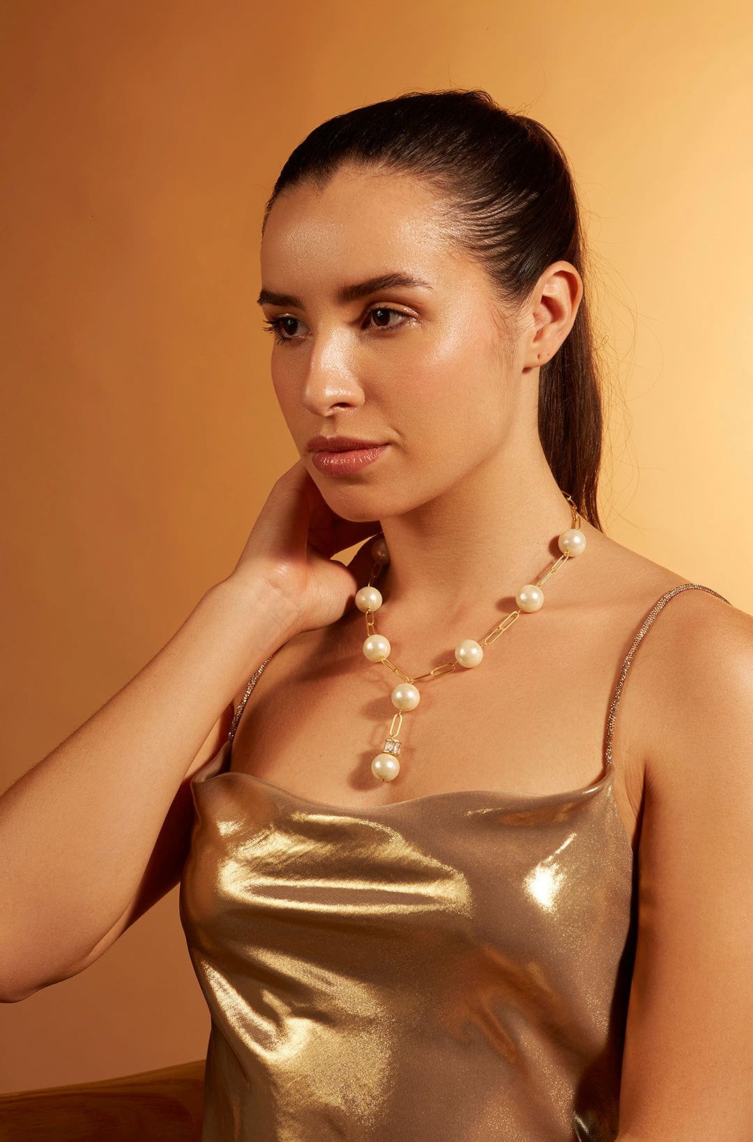 Cloud Pearl Lariat Necklace - Image 2