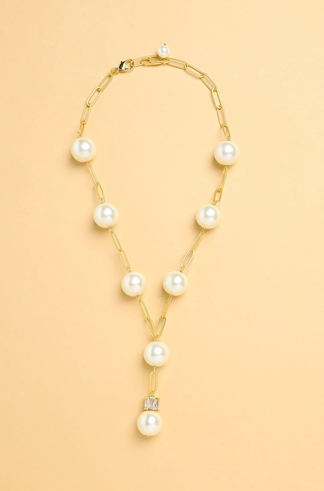 Cloud Pearl Lariat Necklace - Image 3