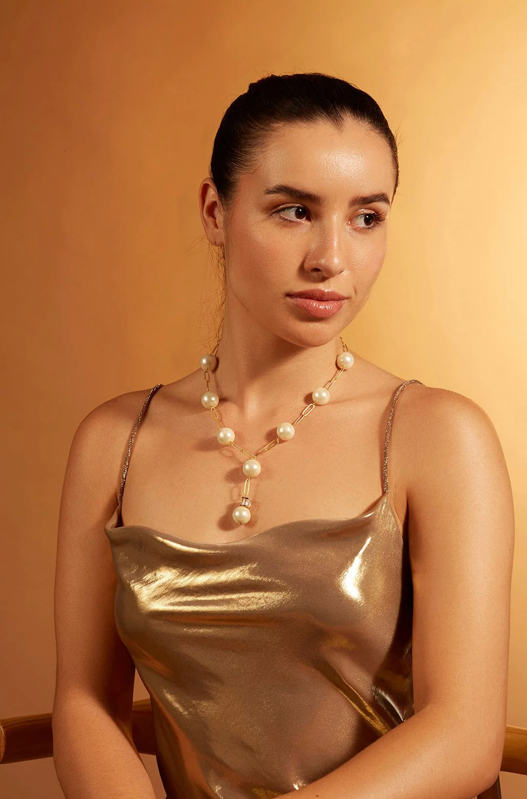 Cloud Pearl Lariat Necklace - Image 4