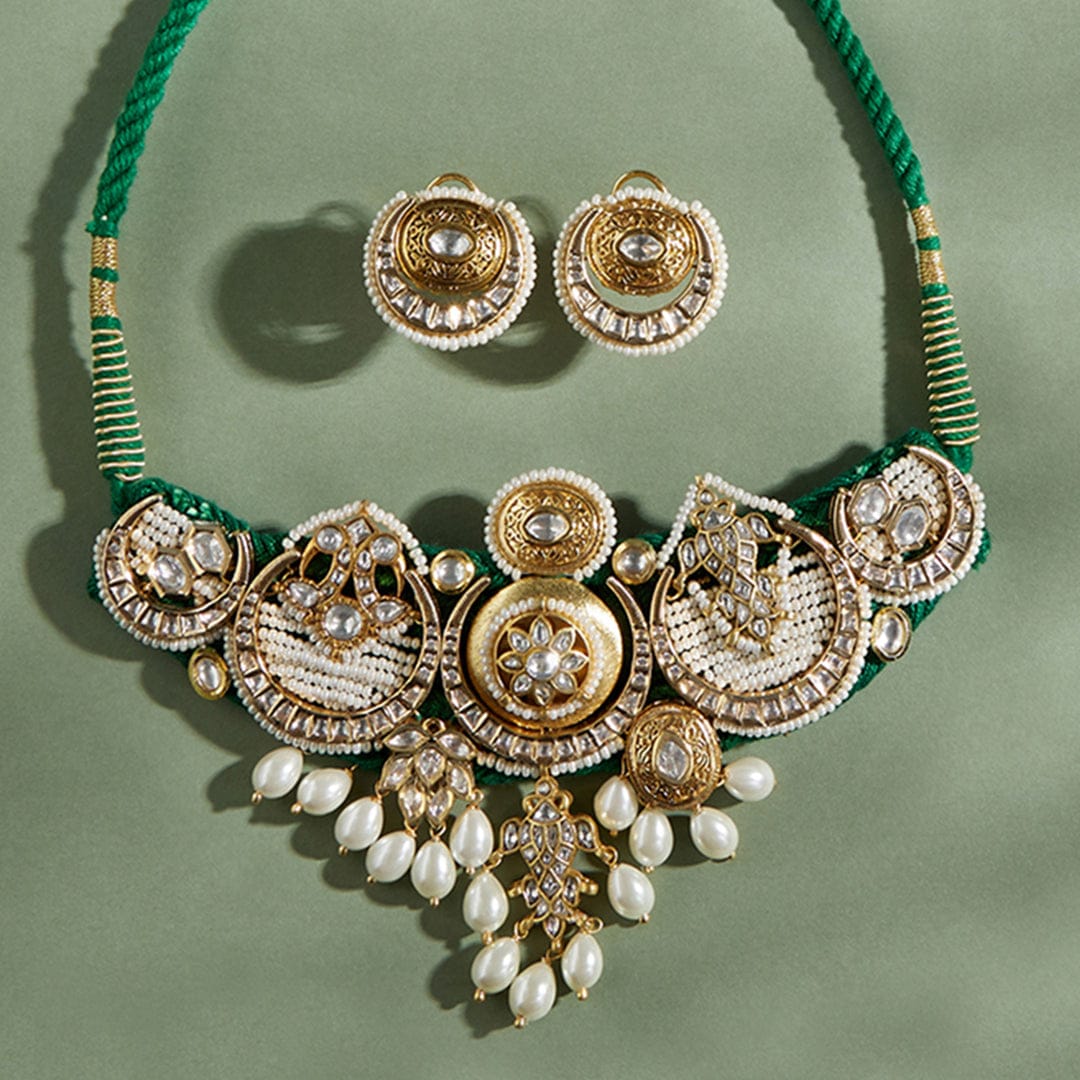 Transcendent Polki And Pearl Choker Set - Image 4