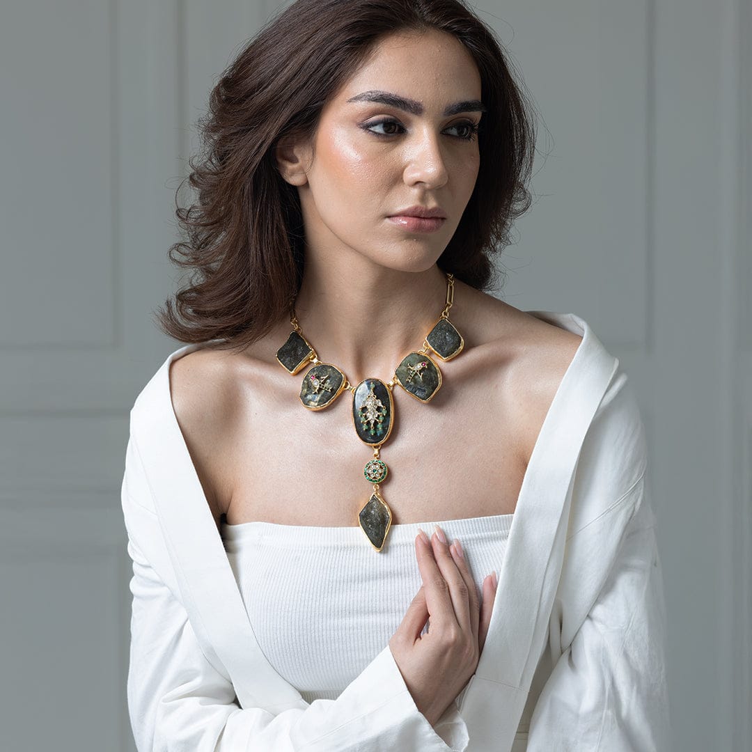 Crystal Drop Long Necklace - Image 3