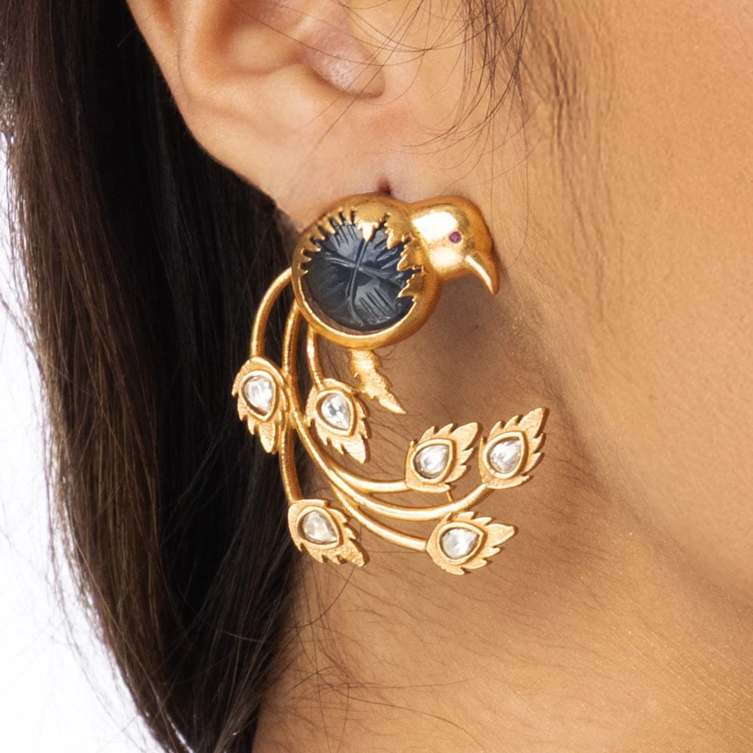 Elegant Peacock Earrings - Image 2