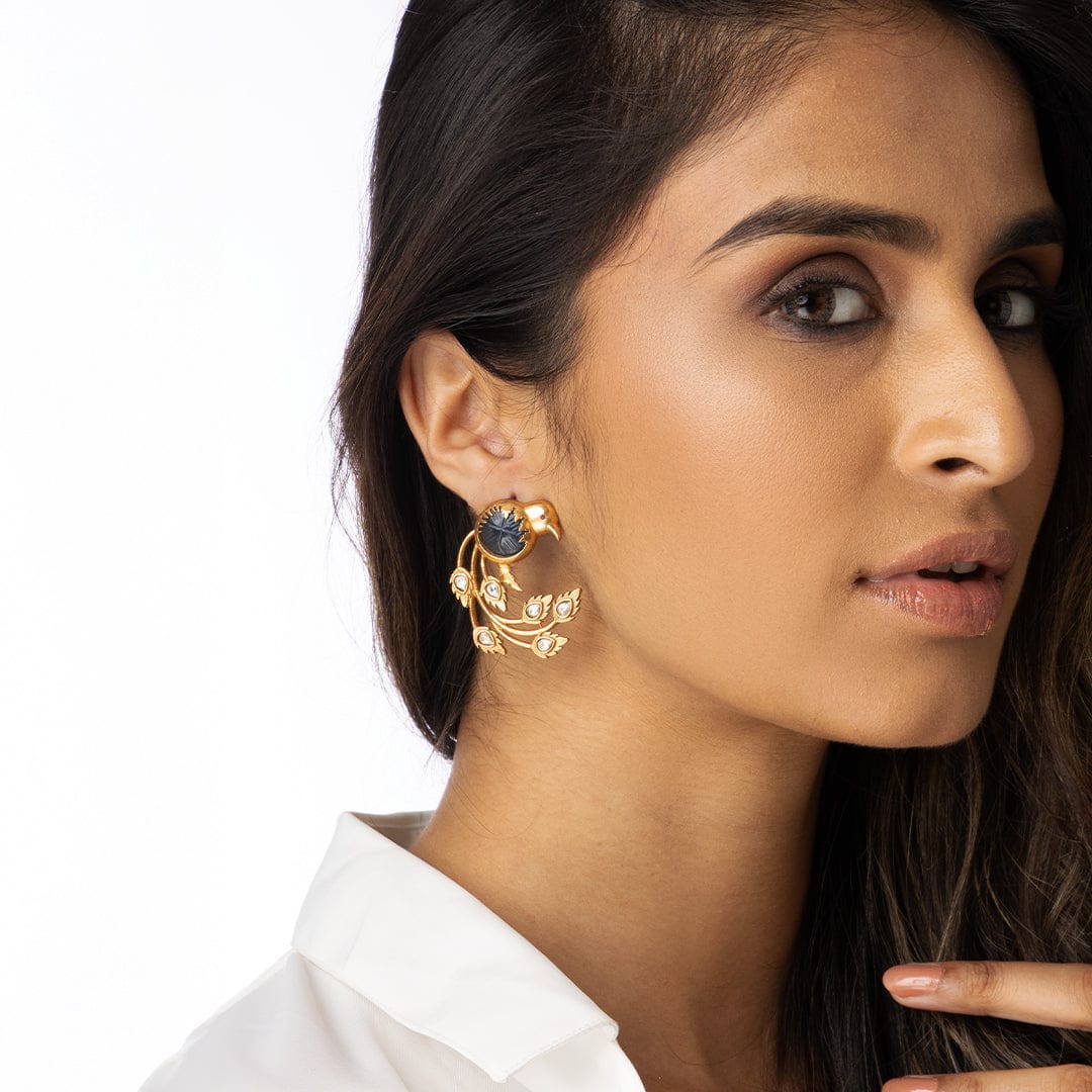 Elegant Peacock Earrings - Image 3