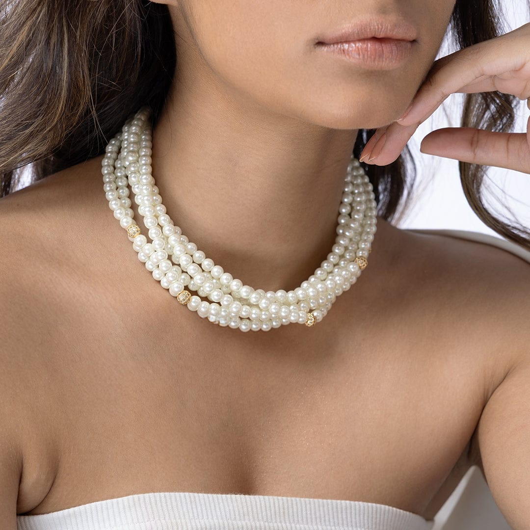 Elegant Pearl Twist Necklace