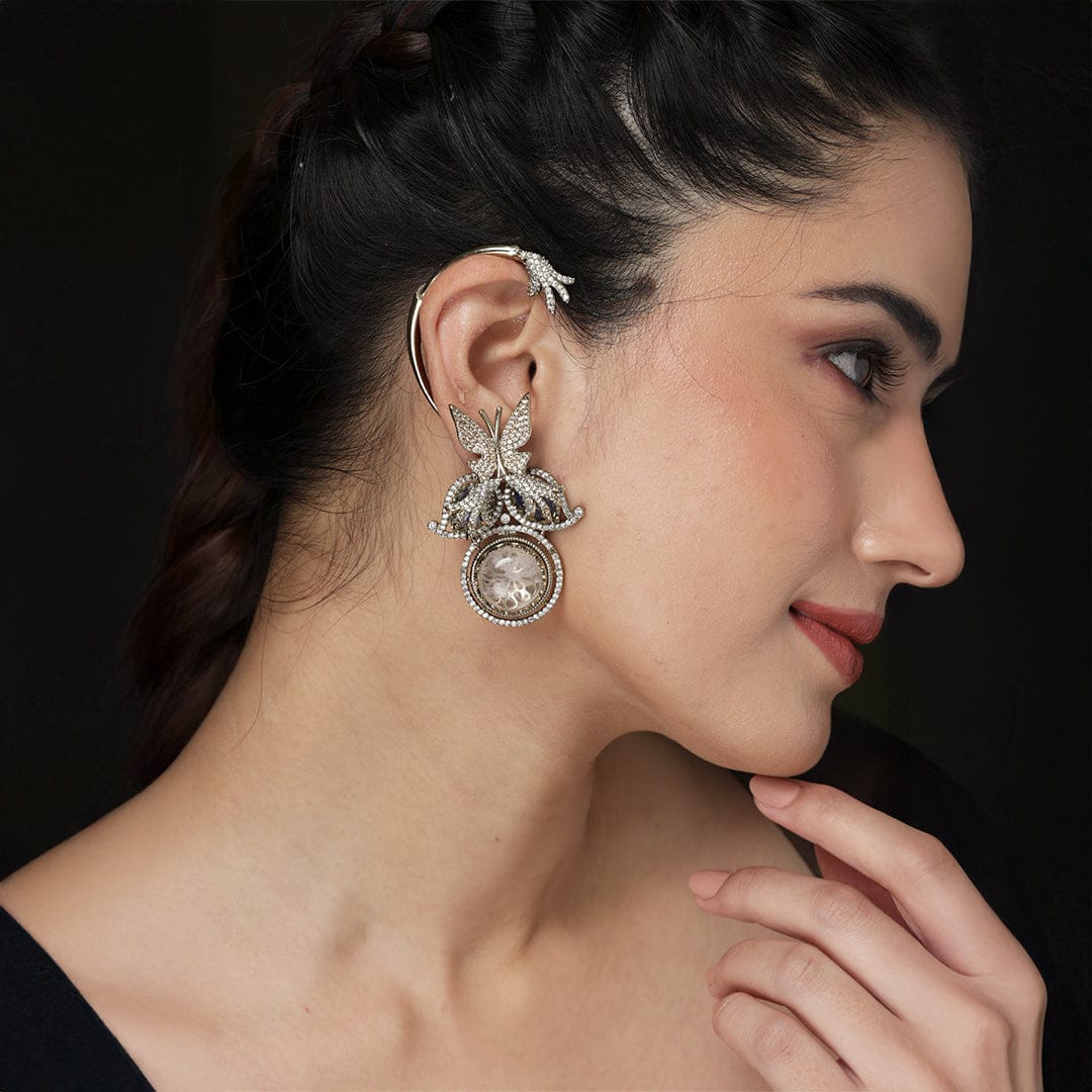 2 in 1 Enchanted Bloom Cuff Earrings - Image 3