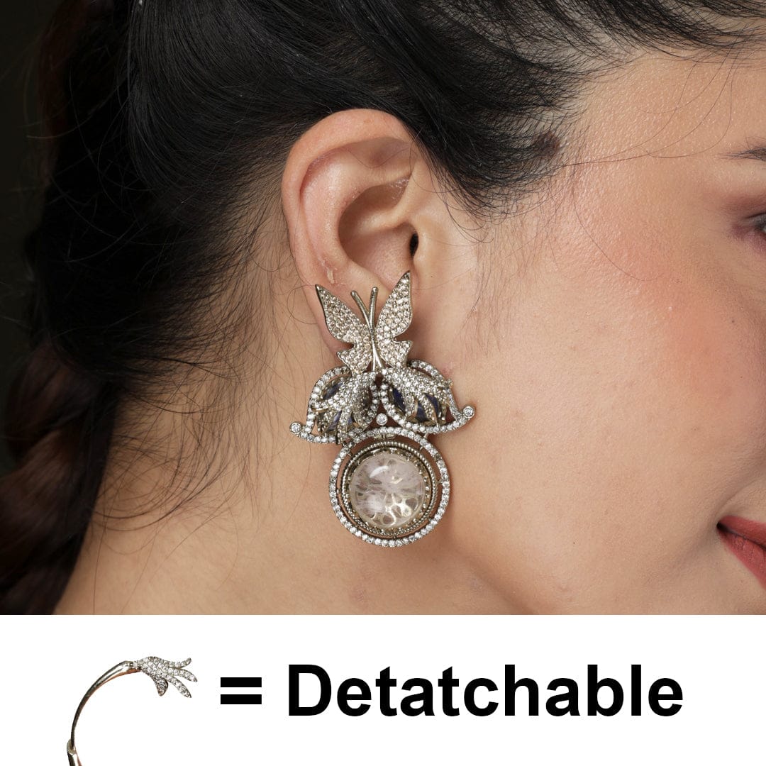 2 in 1 Enchanted Bloom Cuff Earrings - Image 4
