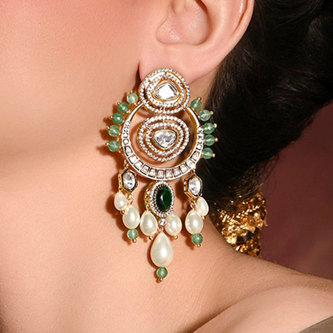 Enlivened Green Dangler Earrings