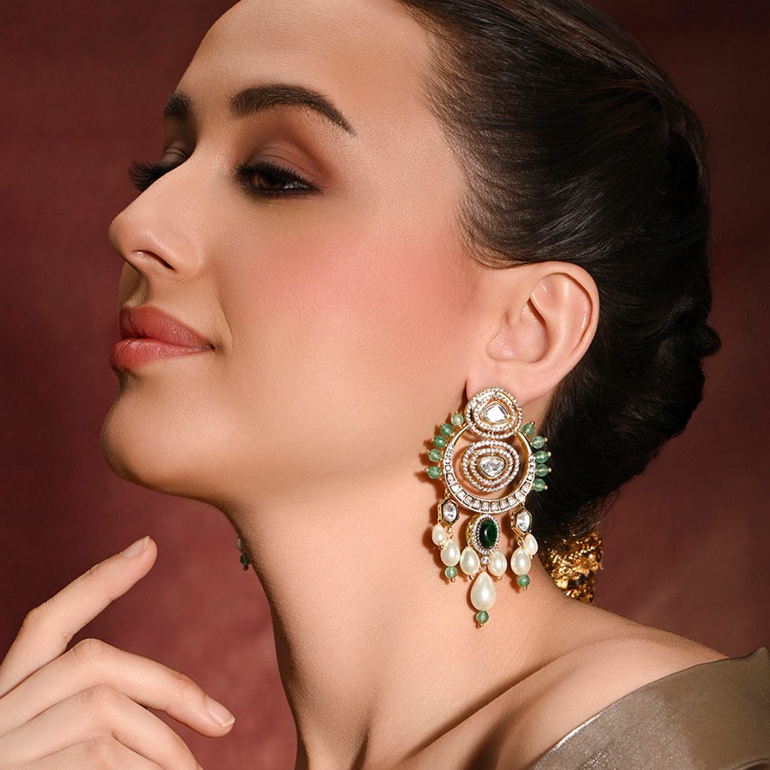 Enlivened Green Dangler Earrings - Image 2