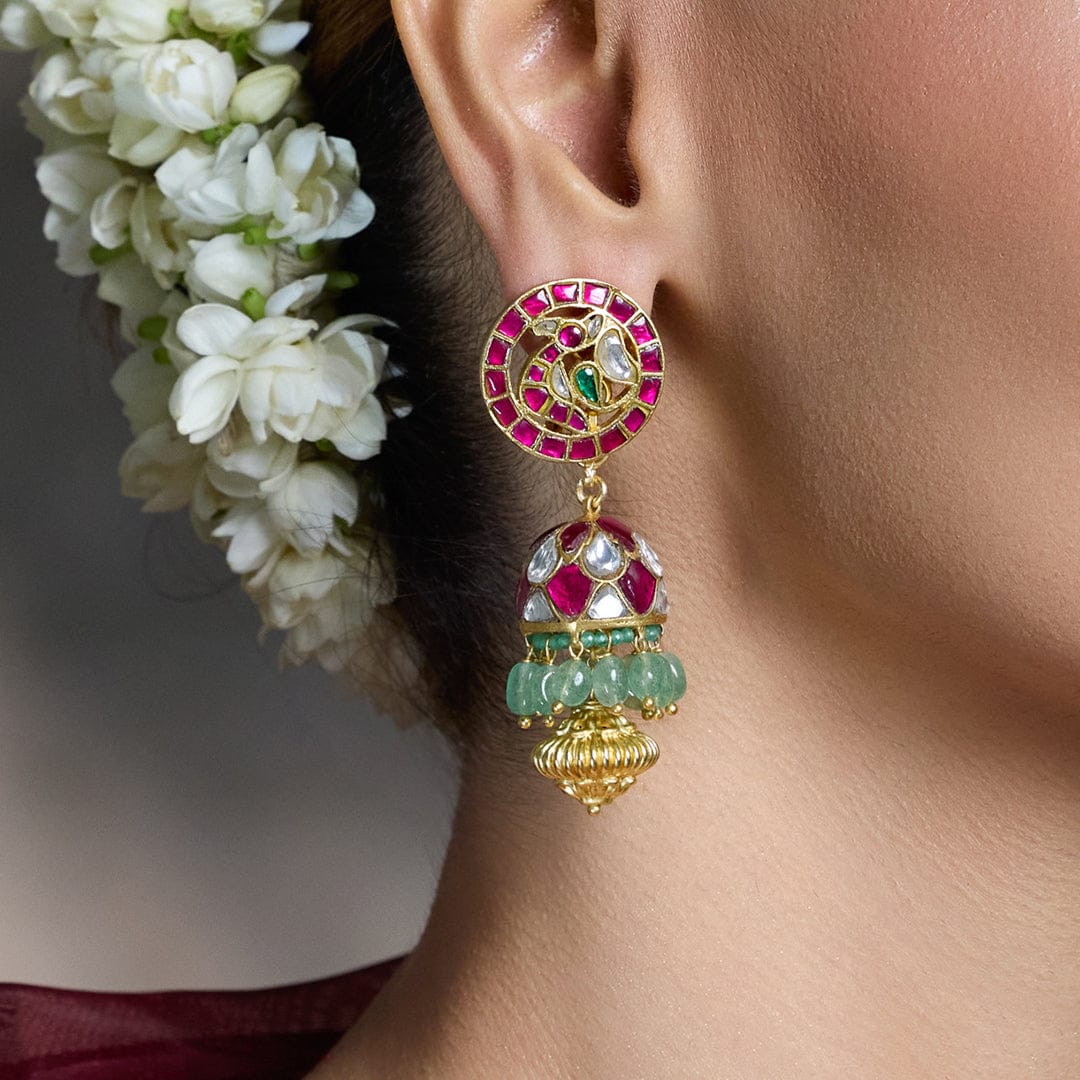 Ethnic Kundan Meenakari Earrings