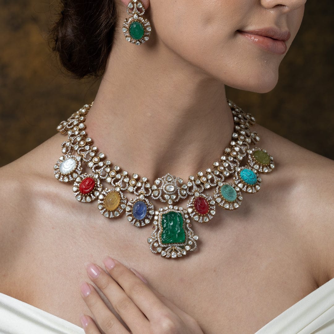 Festival Navratna Necklace Set