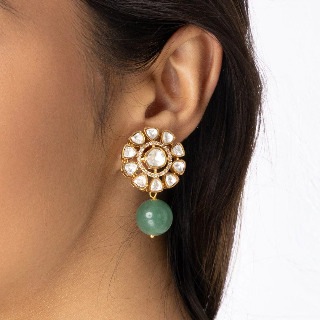 Floral Cluster Stud Earrings - Image 2
