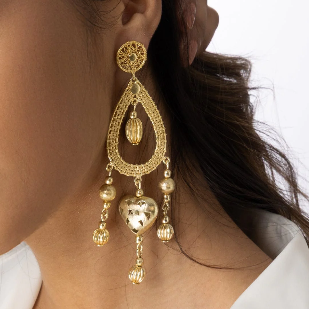 Floral Raw Gemstone Earrings - Image 2