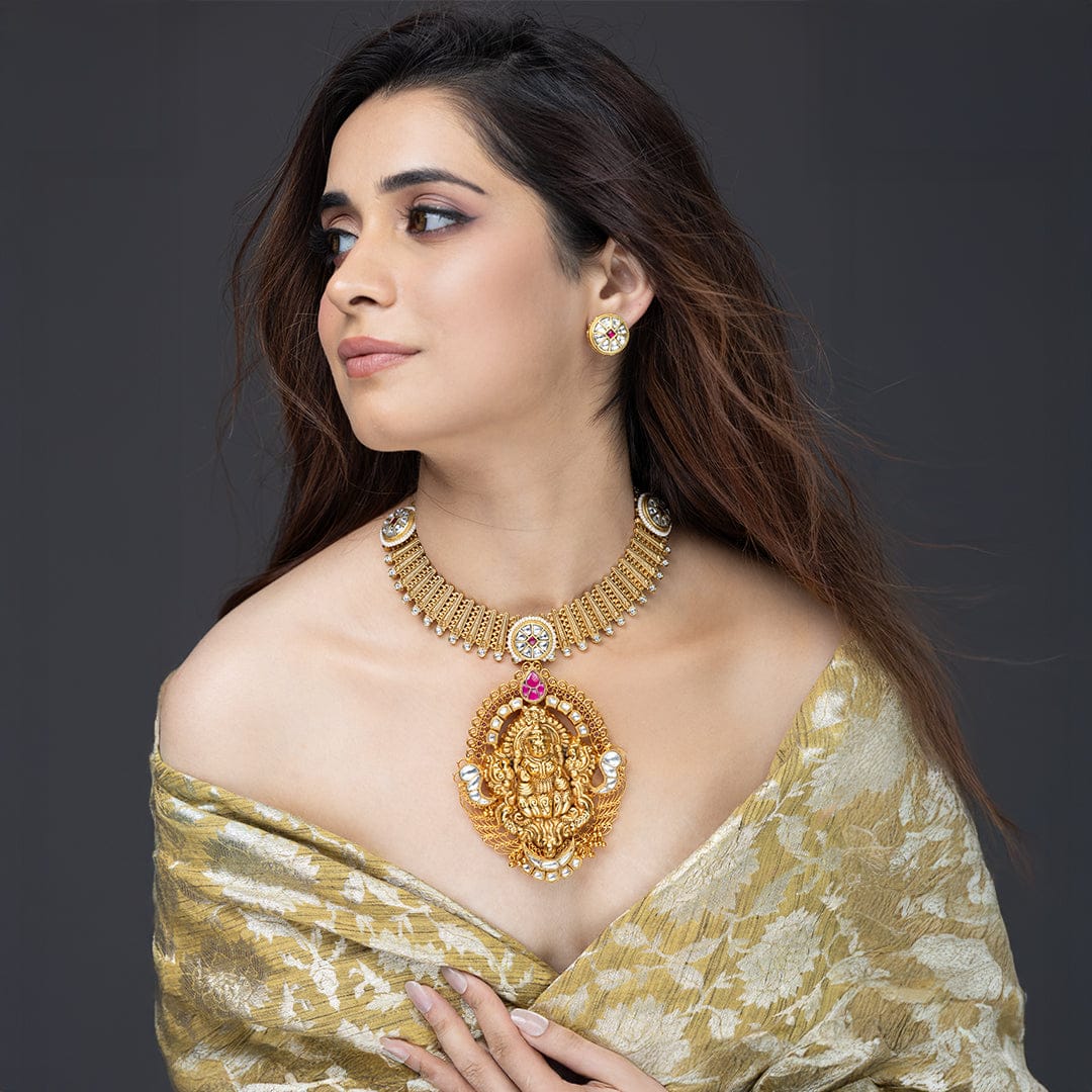 Golden Ganesha Temple Necklace - Image 2
