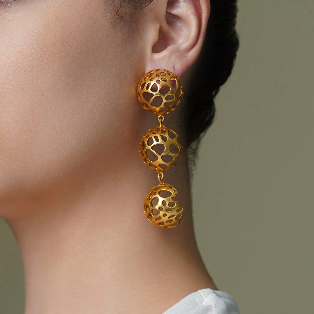 Golden Hive Dangler Earrings