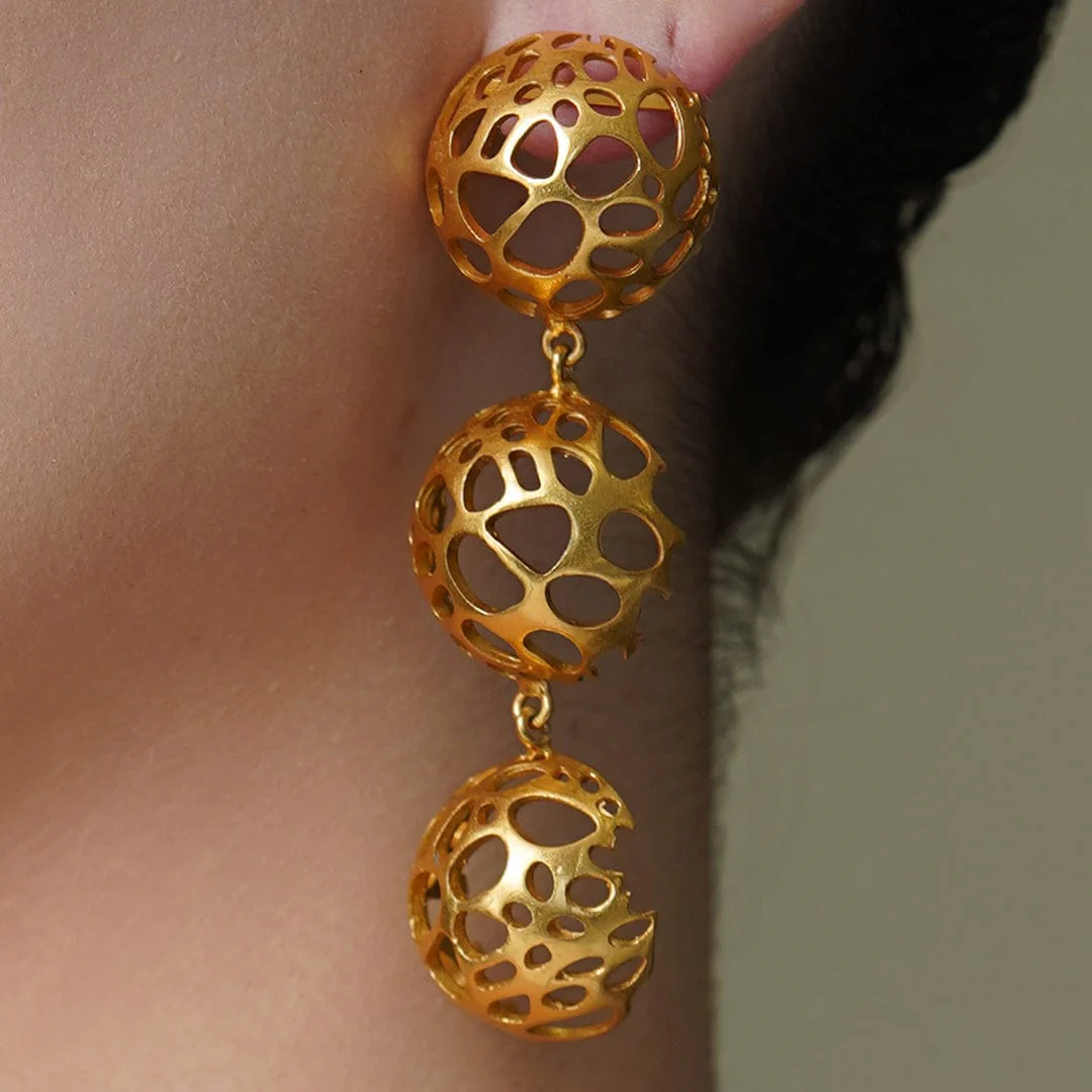 Golden Hive Dangler Earrings - Image 3