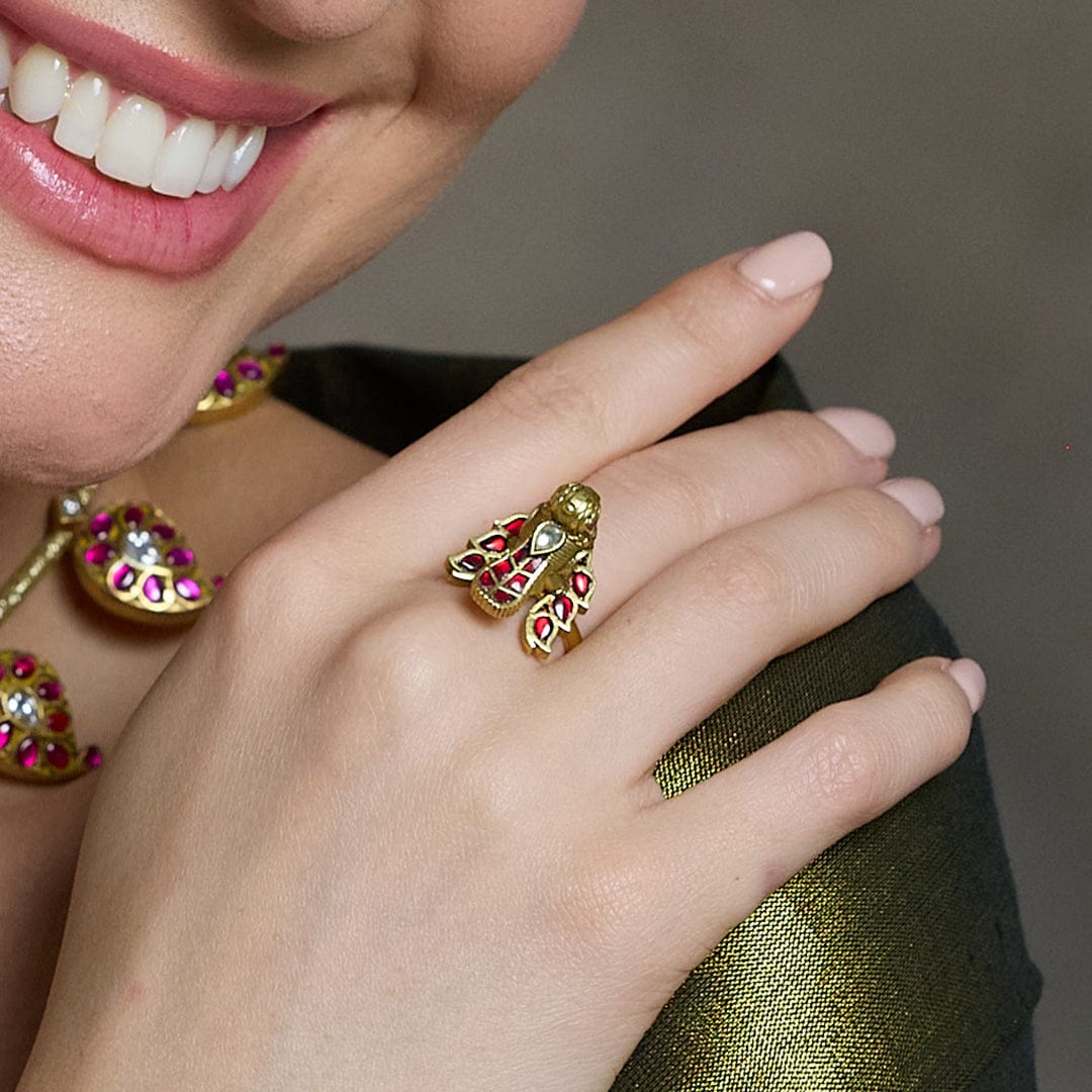 Golden Temple Drop Ring