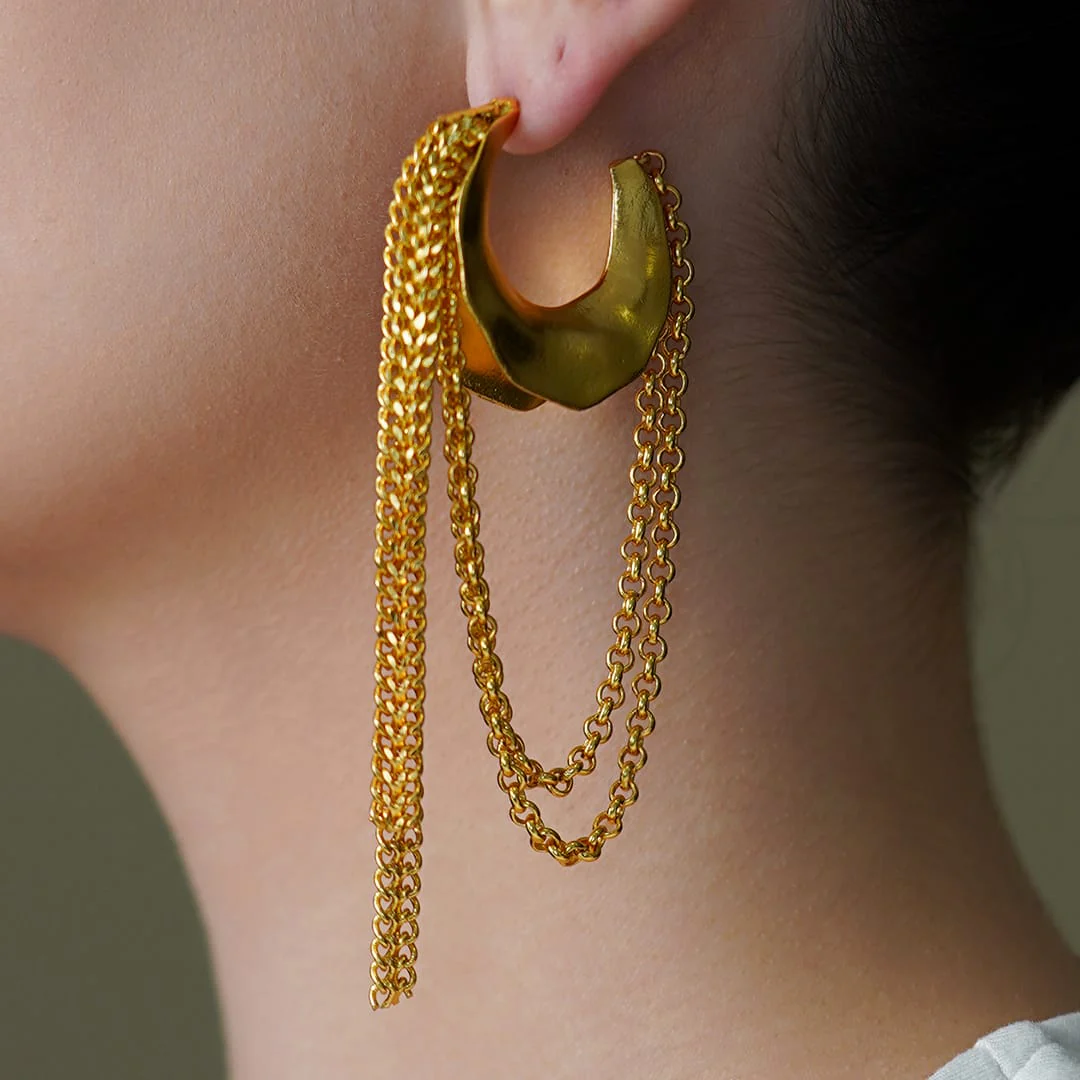 Hammered Fringe Danglers - Image 3