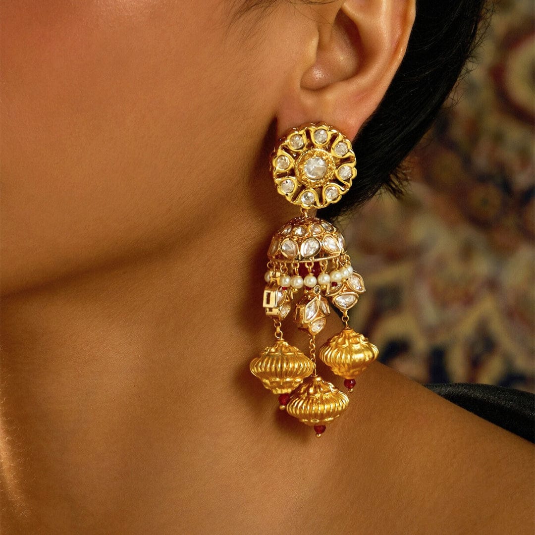 Heritage Fusion Jhumka Earring - Image 3