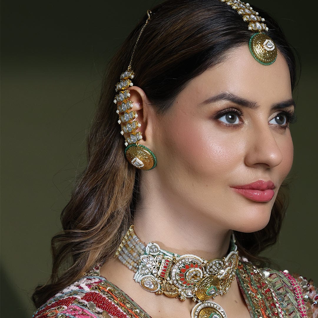 Heritage Kundan Meenakari Ear Cuff - Image 2