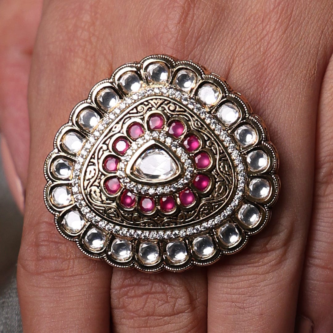 Kundan and Ruby Ring - Image 3