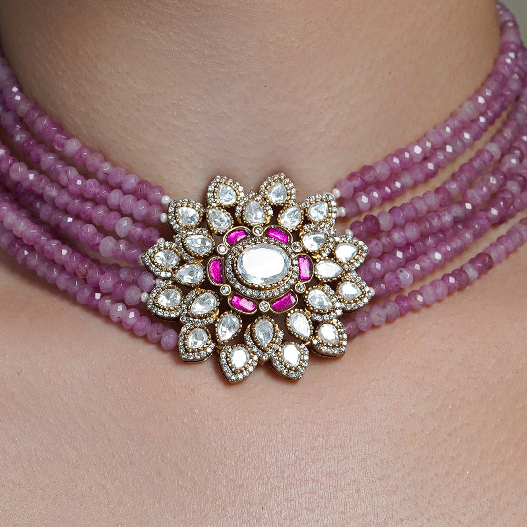 Lilac Glow Floral Choker Set - Image 3
