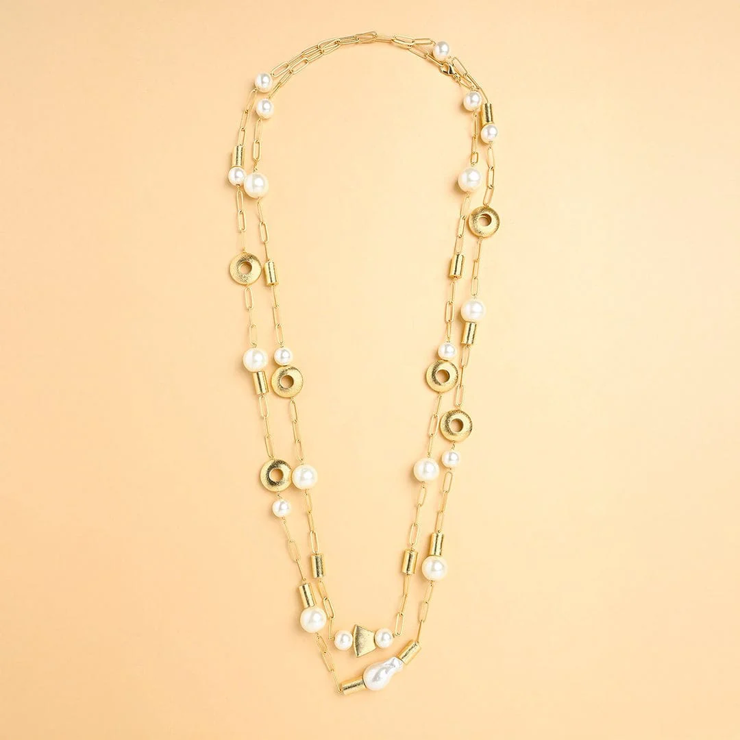 Link Chain Pearl Bean Sautoir - Image 3
