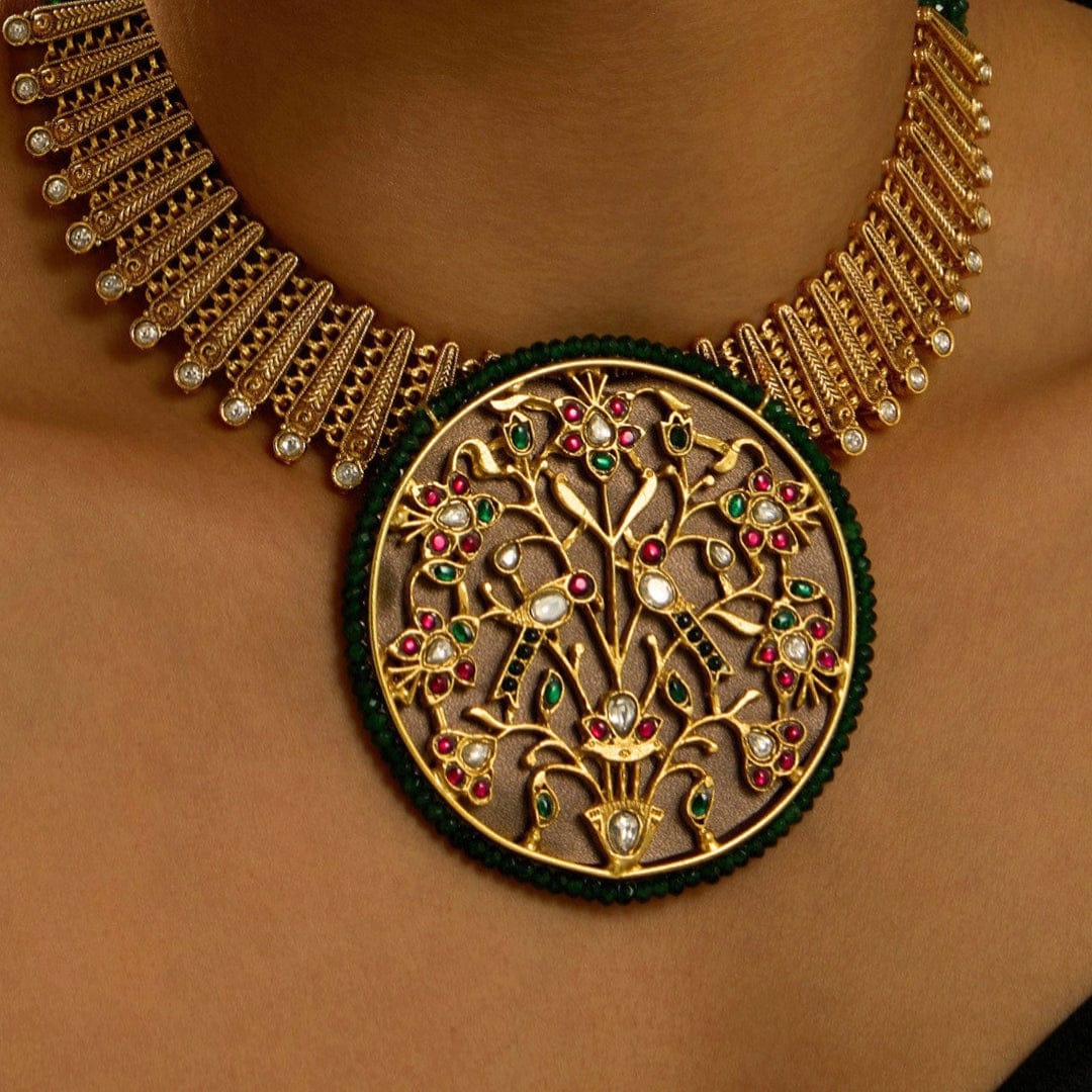 Majestic Golden Fusion Necklace Set - Image 3
