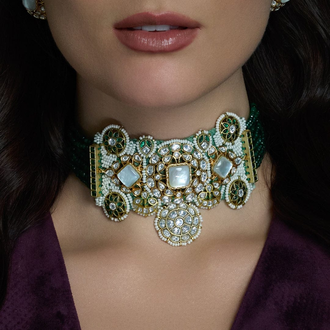 Meher Emerald Choker Set - Image 2