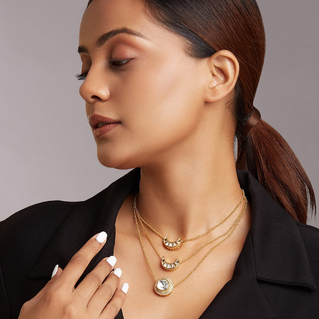 Mozanite Polki Necklace In Gold Tone - Image 2