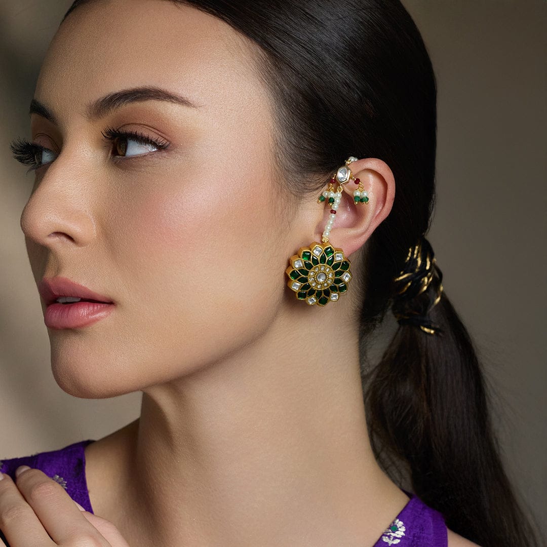 Mughal Charm Kundan Ear rings - Image 2