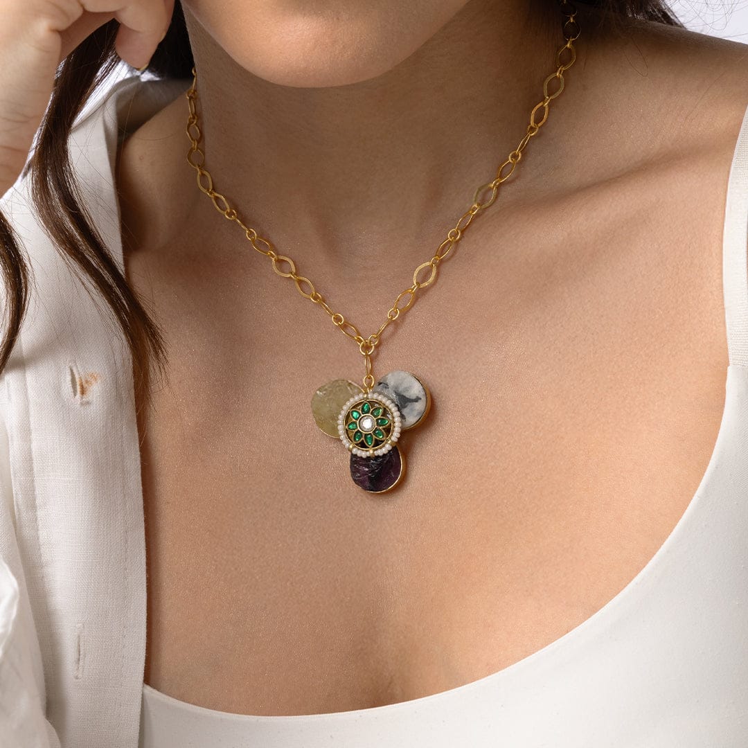 Multi-Stone Charm Necklace
