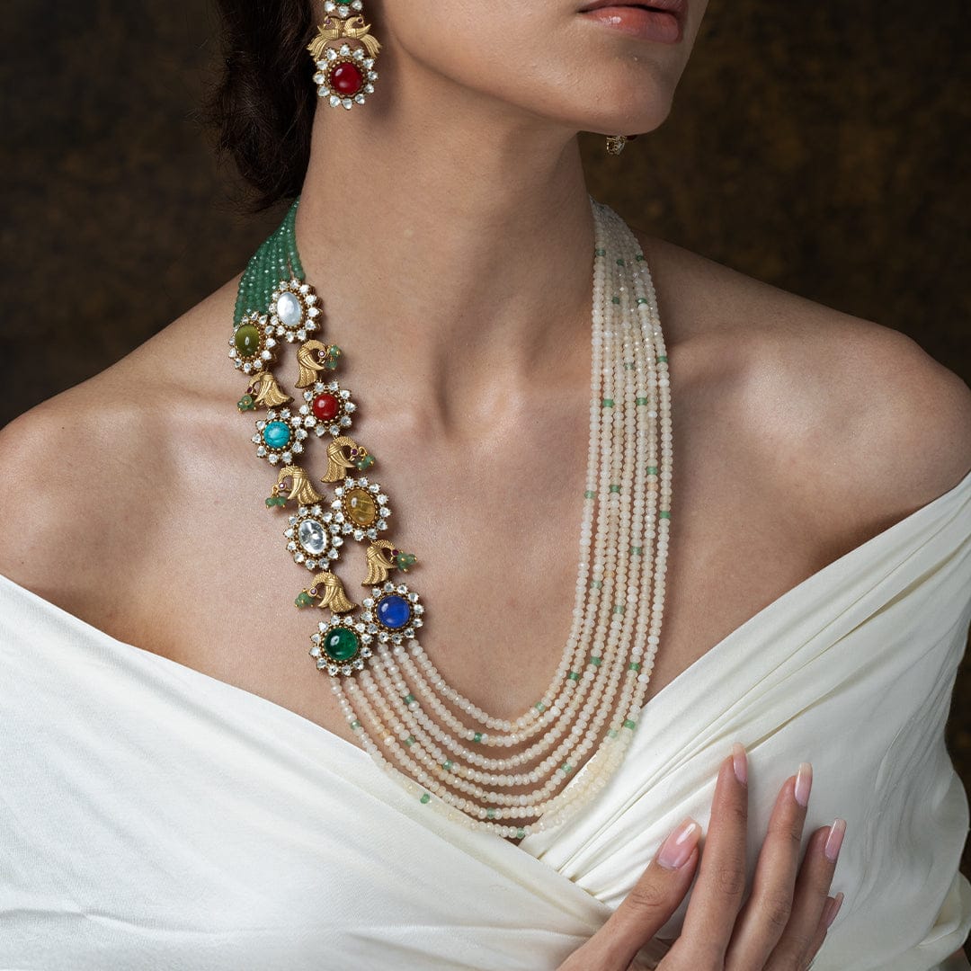 Navratna Layered Necklace Set