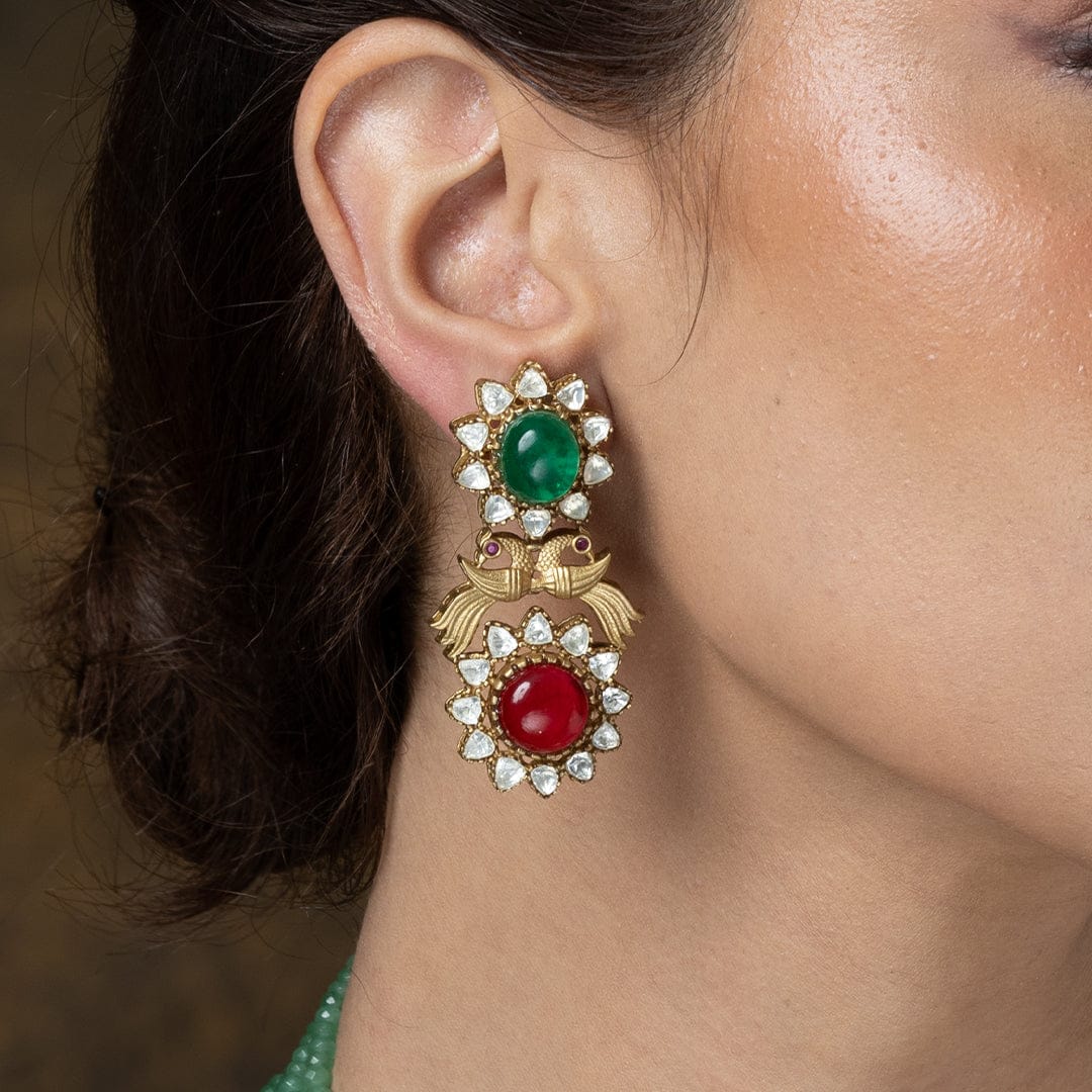 Navratna Layered Necklace Set - Image 4