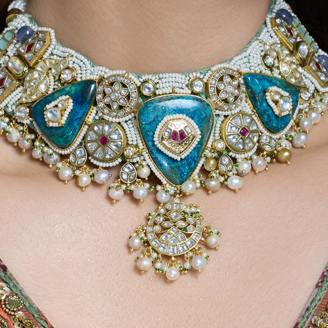Neelaya Heritage Enamel Necklace Set - Image 4