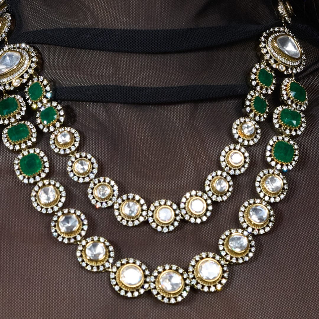 Noor-e-Nazaakat Polki Necklace Set - Image 4