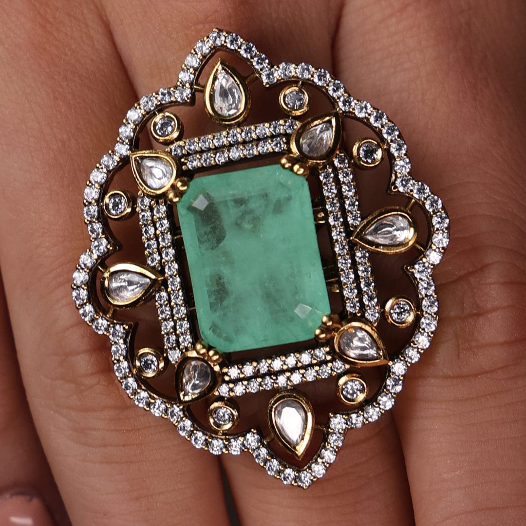 Ocean Glow Polki Ring - Image 3