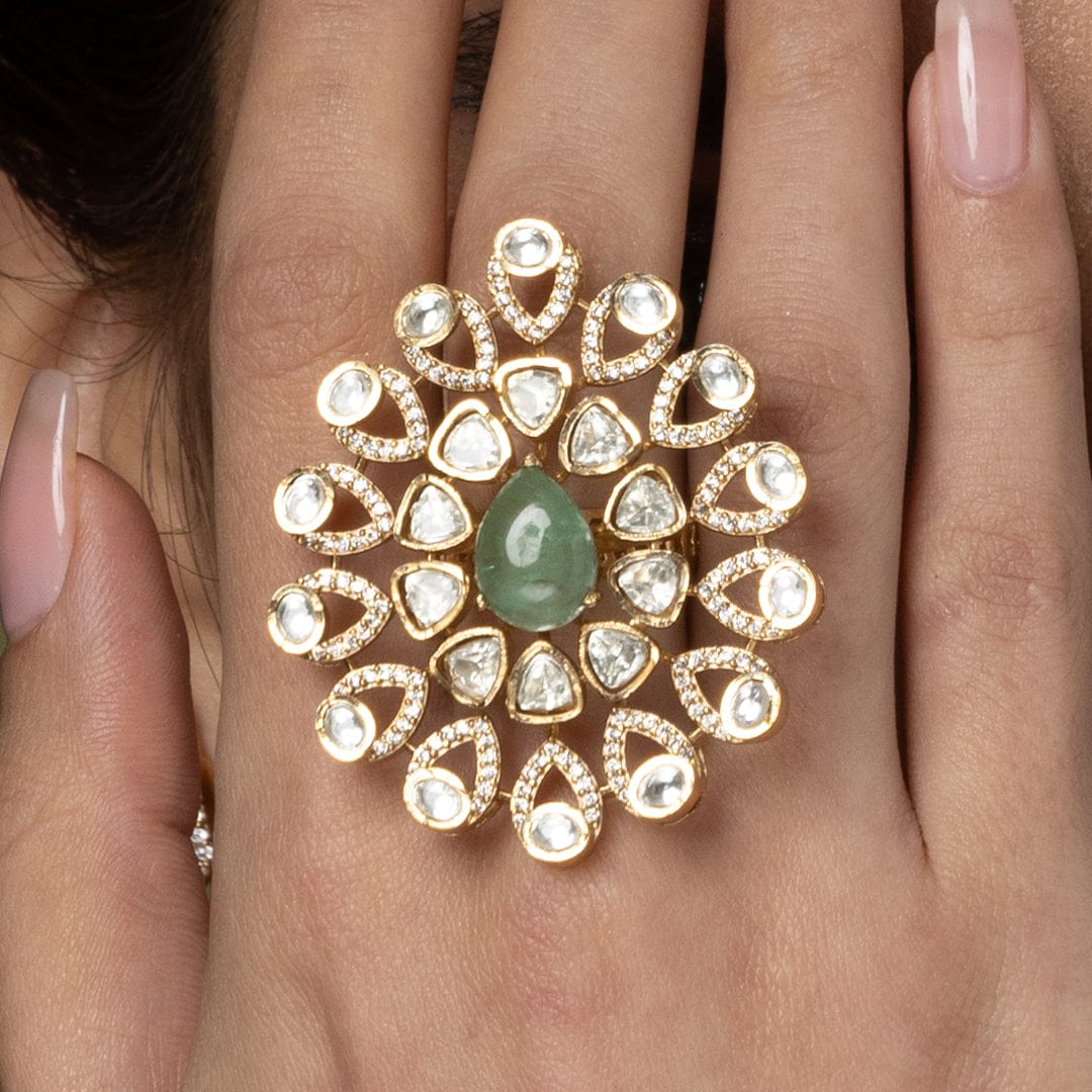 Pear-Cut & Polki Cluster Ring - Image 3
