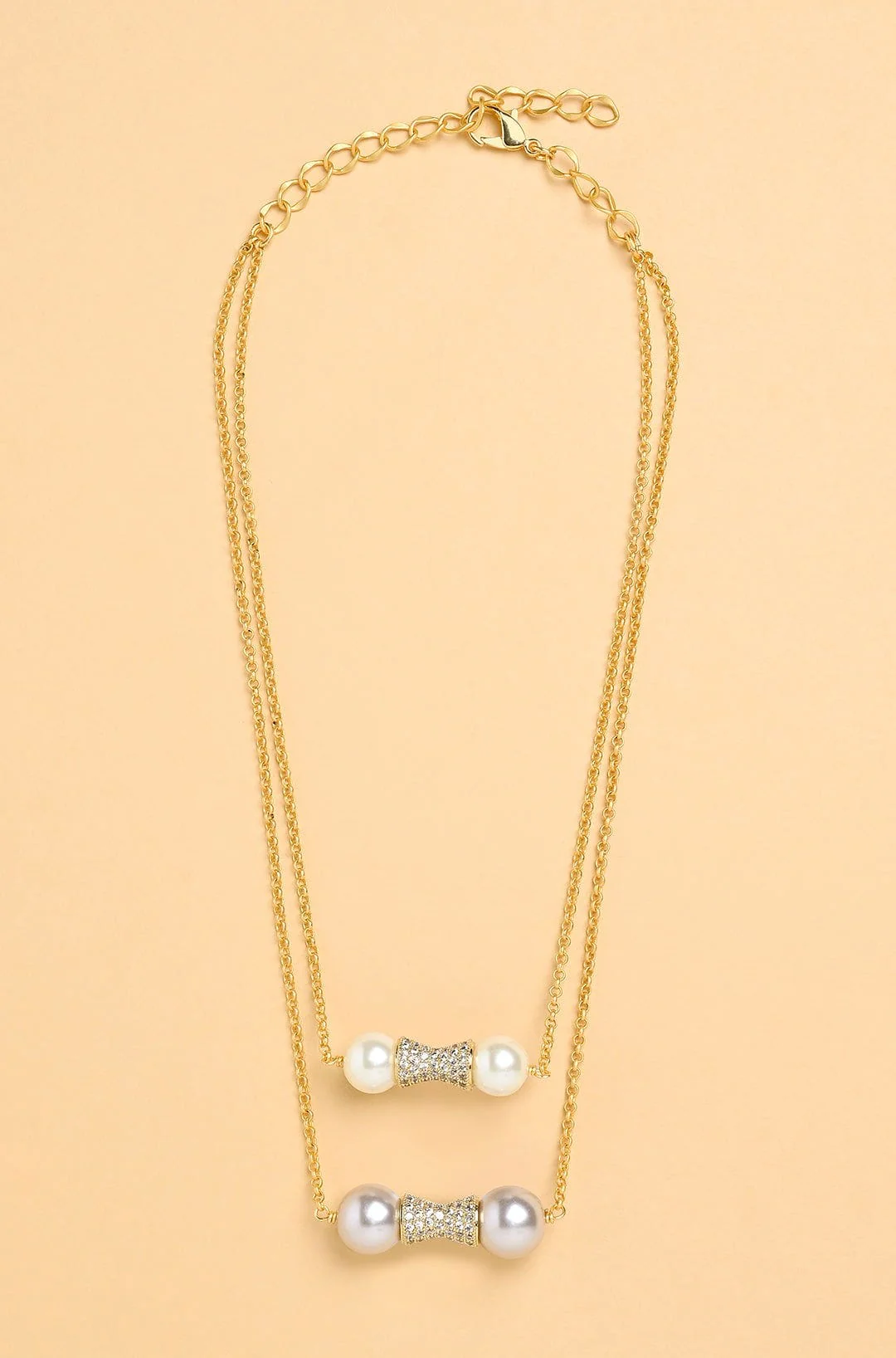 Pearl Handle Multi-Layer Necklace