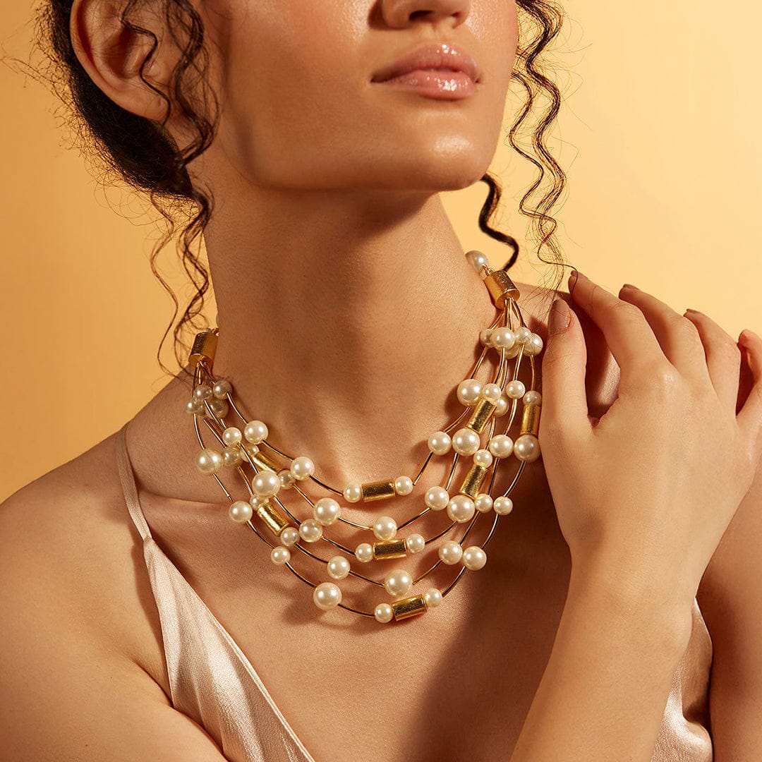 Pearl Multi String Choker