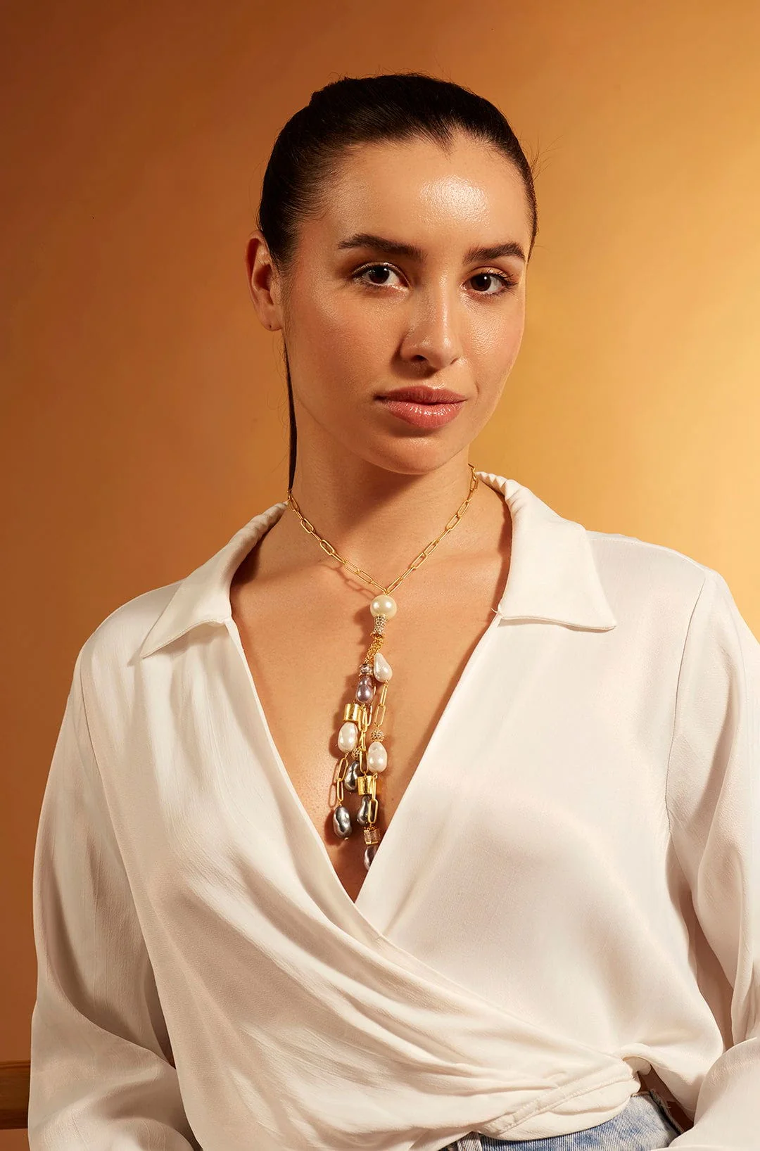 Pearl Rain Lariat Necklace - Image 3