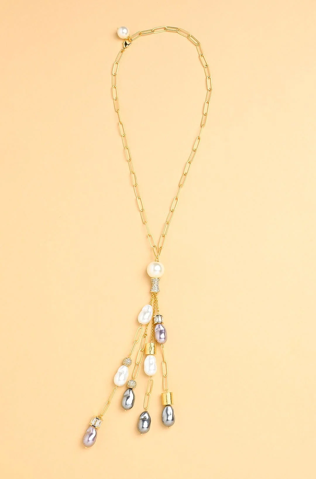 Pearl Rain Lariat Necklace - Image 4