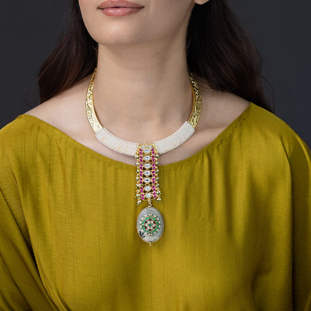Petite Bead & Ruby Necklace