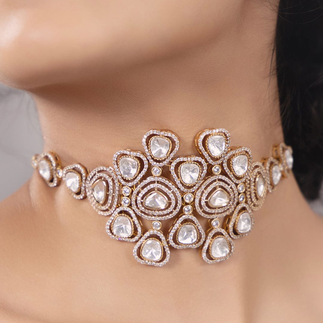 Polki-Pearl Elegant Choker Necklace - Image 3